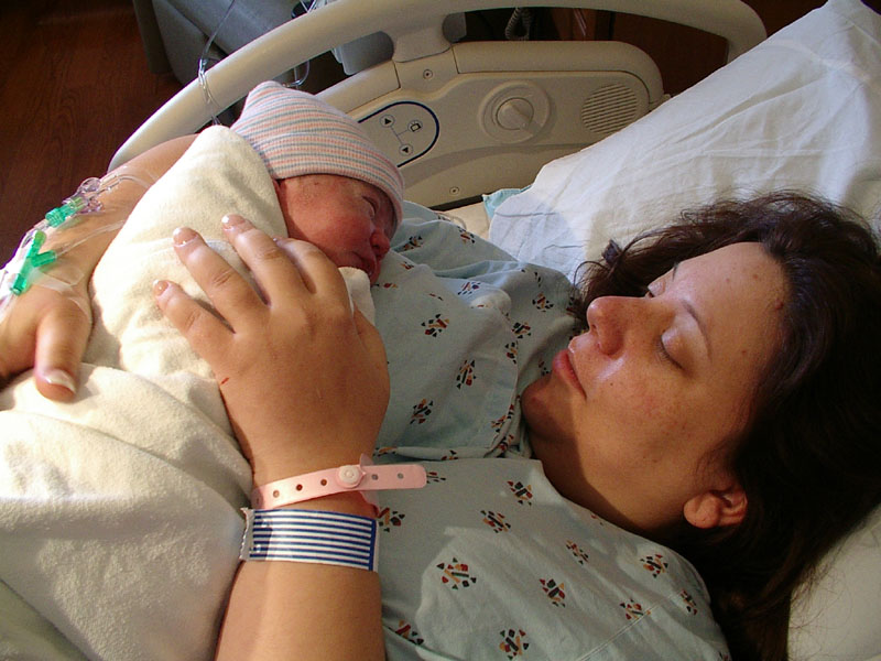 Checha and Eliana Right After Birth 1