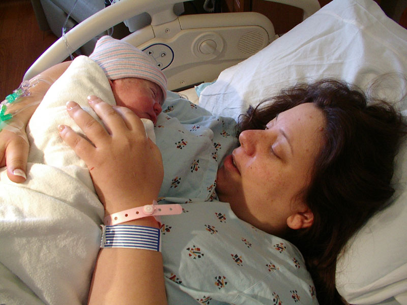 Checha and Eliana Right After Birth 2